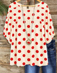 Playful Polka Dot Puff Sleeve Top