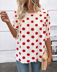 Playful Polka Dot Puff Sleeve Top
