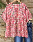 Picnic Charm Gingham Babydoll Top