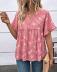 Picnic Charm Gingham Babydoll Top