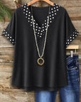 Midnight Dot V-Neck Top