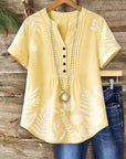 Sunshine Garden Henley Blouse