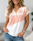 Sunset Plaid Colorblock Top