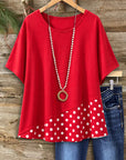 Cherry Dot Colorblock Top