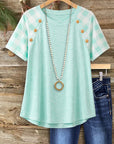 Mint Harbor Button Top