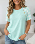 Mint Harbor Button Top