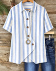 Coastal Breeze Striped Wrap Shirt