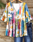 Daisy Meadow Ruffle Sleeve Top