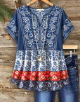 Americana Bloom Peplum Top