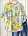 Golden Garden Flutter Sleeve Blouse