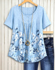 Sky Blossom Henley Top