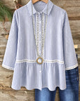 Seaside Stripe Peplum Shirt