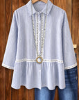Seaside Stripe Peplum Shirt