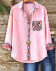 Pink Blossom Stripe Shirt
