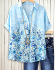 Bluebell Meadow Button-Up Blouse