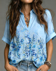 Bluebell Meadow Button-Up Blouse
