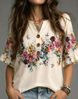 Vintage Rose Bell Sleeve Top