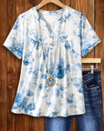 Bluebell Whisper Peasant Top