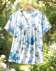 Bluebell Whisper Peasant Top