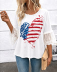 Liberty Heart Lace Sleeve Top