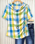 Seaside Breeze Plaid Top