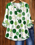 Lucky Clover Dot Henley