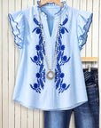 Cape Cod Embroidered Blouse