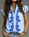 Cape Cod Embroidered Blouse