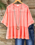 Coral Coast Eyelet Peplum Top