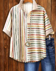 Sunset Stripe Henley Top