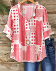Playful Patchwork Dot Blouse