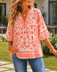 Sunset Garden Peasant Blouse