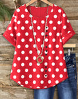 Retro Polka Charm Button Top