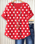 Retro Polka Charm Button Top