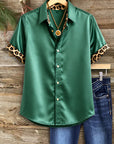 Emerald Luxe Satin Shirt