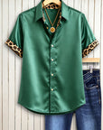 Emerald Luxe Satin Shirt