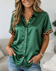 Emerald Luxe Satin Shirt