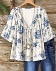 Blue Willow Peasant Blouse