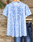 Sky Breeze Ruffle Blouse