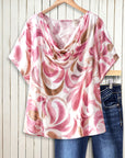 Blush Whisper Drape Neck Top