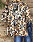 Desert Mosaic Smocked Blouse