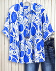 Coastal Citrus Collared Button-Up Blouse