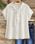 Classic Polka Dot Tie-Neck Blouse