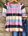 Candy Stripe Square Neck Top