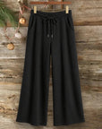 Drawstring Wide Leg Lounge Pants