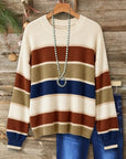 Striped Crew Neck Knit Sweater