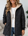 Sherpa Lined Quilted Hooded Coat