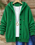 Hooded Button Front Knit Cardigan