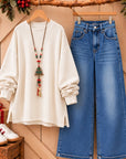Oversized Crew Neck Thick Sweatshirt
