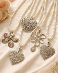 Pearl Charm Statement Necklace Collection